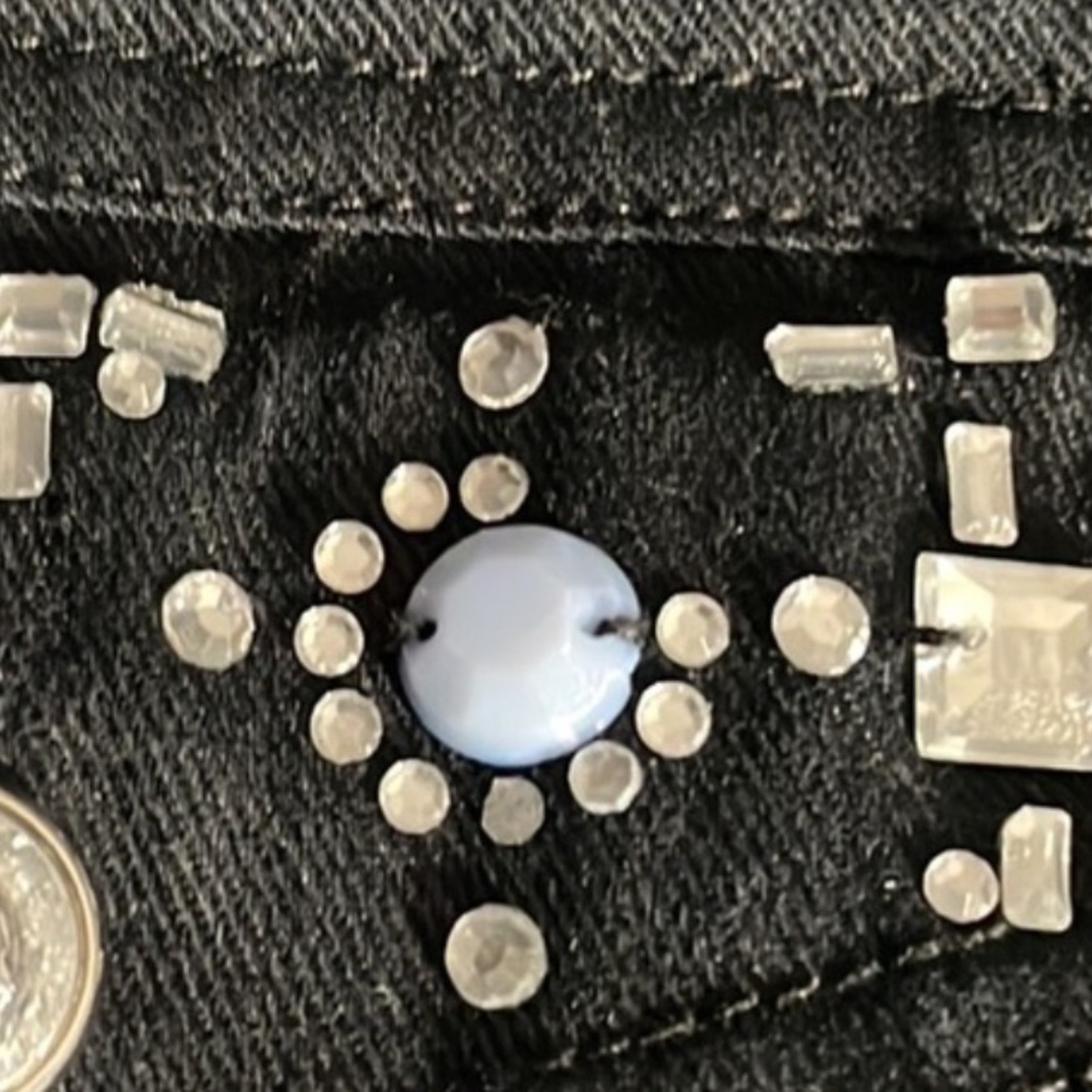 Ruby Rd Black Rhinestone Embellished Jean Jacket - Picture 13 of 13